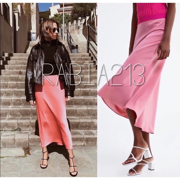 LAST 1!🔥ZARA PINK SATIN SKIRT - Picture 15 of 16